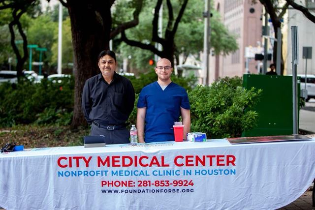 City Medical Center free health camp at Sam Houston Park, Houston