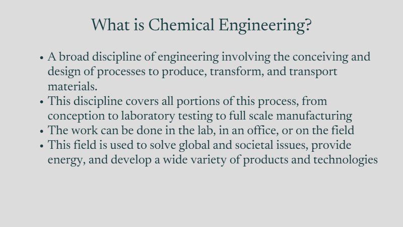 Slide 3: What is Chemical Engineering?