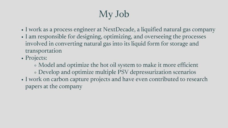 Slide 8: My Job