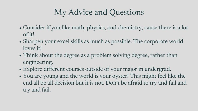 Slide 13: My Advice and Questions